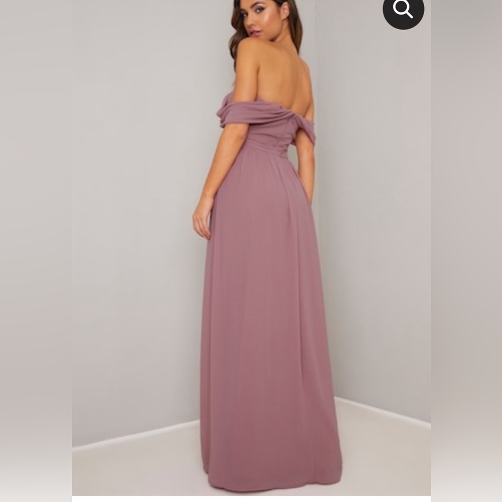 Bardot Off-Shoulder Maxi Dress in Mink